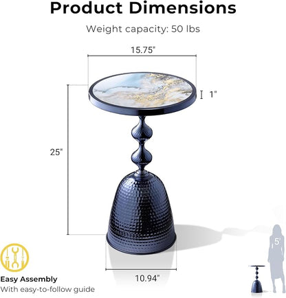 Homes: Inside + Out Halric Modern 25" Tall Round End Table - Image 3