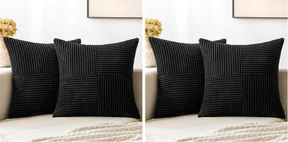 MIULEE Black Decorative Throw Pillow Covers 18x18 Inch by MIULEE