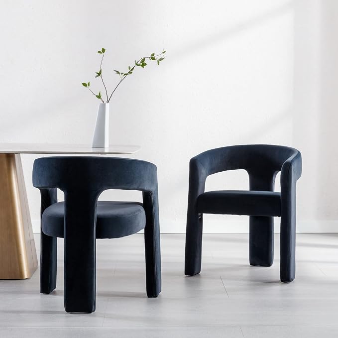 BESTANO Modern Velvet Fabric Upholstered Dining Chairs - Image 4