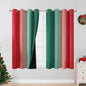 Red and Green Ombre Blackout Curtains 52Wx54L 2 Panels | Ombre Christmas by ESTELARTEXTILER