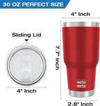 WETOWETO 30oz Tumbler, Stainless Steel Vacuum Insulated Water Coffee Tumbler Cup, Double Wall Powder Coated Spill-Proof Travel Mug Thermal Cup for Home Outdoor (Red, 1 Pack)