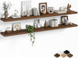 Fun Memories Floating Shelves for Wall, 72 Inch Long Set of 2 Rustic Wood Wall by FunMemories