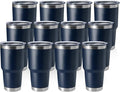 HASLE OUTFITTERS 30oz Stainless Steel Tumbler, Double Wall Vacuum Insulated Travel Mug Tumbler, Durable Insulated Coffee Mug, Gift Box Set (Navy, 12)