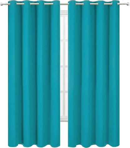 Blackout Curtains 66 x 84 inch/Teal Curtains Set of 2 Panels/Thermal Insulated - Image 2