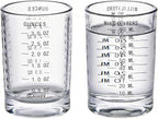 2 Pack Shot Glass Measuring Cup Set,3 oz/90ML Liquid Heavy High Espresso Glass Cup,Dishwasher Safe,Measurement of Dry and Liquid Ingredients(Black)