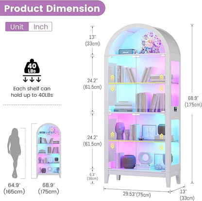 Gurexl 5-Tier Arched Display Cabinet - - Image 2