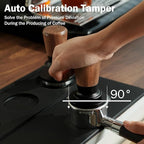 PUSEE 58mm Espresso Tamper,Calibrated Tamper with 30lbs Double Spring Loaded Tamper Walnut Wood Coffee Tamper for Barista Home,Titanium PVD Coating Base Tamper Espresso Tool Fits 58mm Portafilters