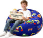 Lukeight Stuffed Animals Storage Bean Bag Chair Cover by Lukeight