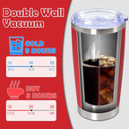 20oz Tumbler Stainless Steel Tumbler Cup with Lid Vacuum Insulated Double Wall Travel Mug, Durable Powder Coated Travel Coffee Tumbler Mug for Hot & Cold Drinks, Red,1 Pack