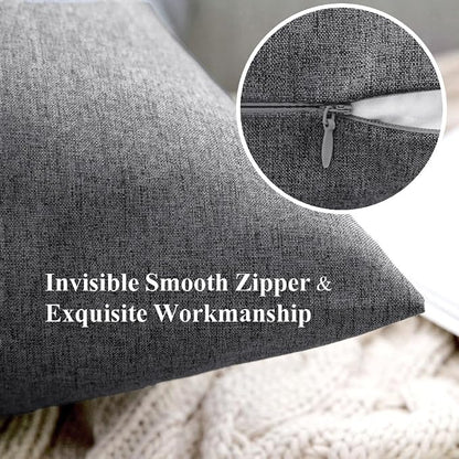 MIULEE Pack of 2 Decorative Outdoor Solid Waterproof Throw Pillow Covers Faux - Image 2