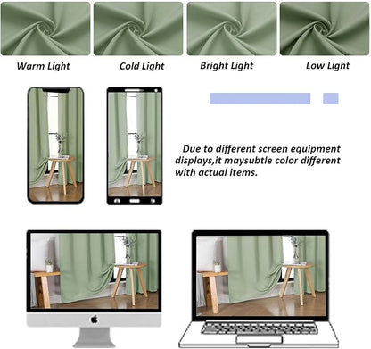 Simplebrand Ava Light Green Short Blackout Curtains - Image 8