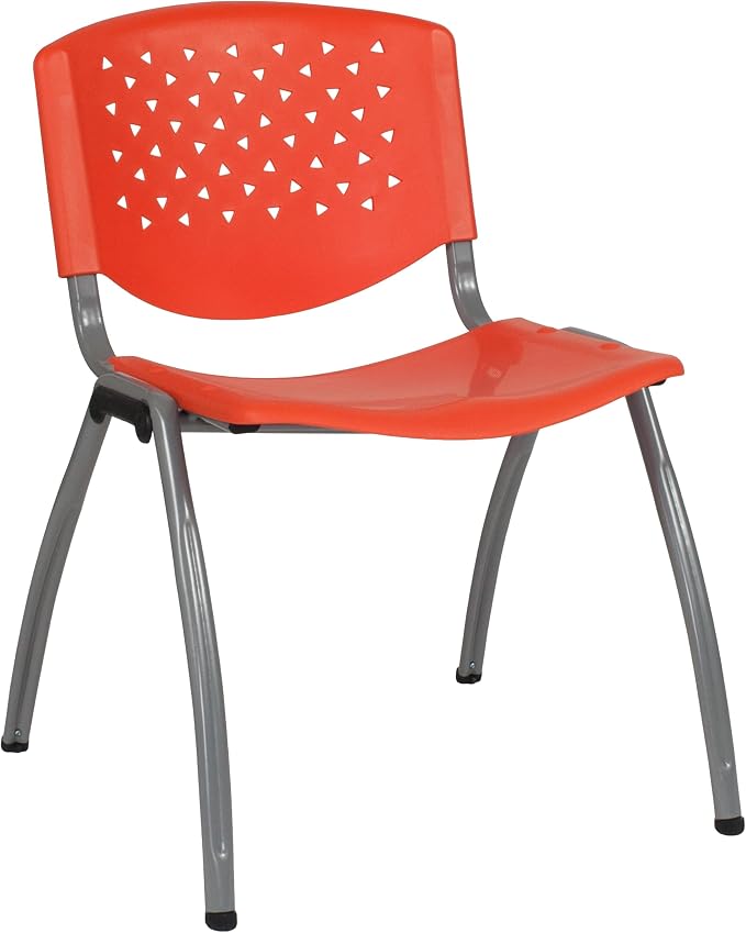 Flash Furniture HERCULES Series 880 lb. Capacity Orange Plastic Stack Chair by FlashFurniture