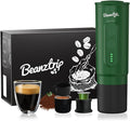 Portable Espresso Maker with Self-Heating, 2-in-1 Coffee Machine with Ground Coffee & NS Capsule, 7800mAh Espresso Machine for Travel, Outdoorlife, OfficeLife, BusinessTrip, Green