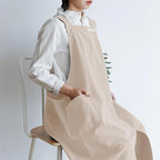 HANEE Cotton Aprons for Women and Men | Cross-Back Apron with Pockets