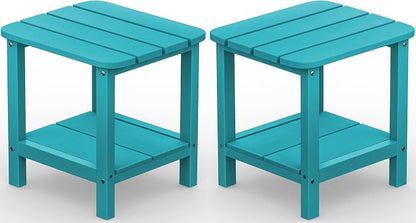 SERWALL Double Adirondack Side Table End Table Set of 2- Tiffany by SERWALL