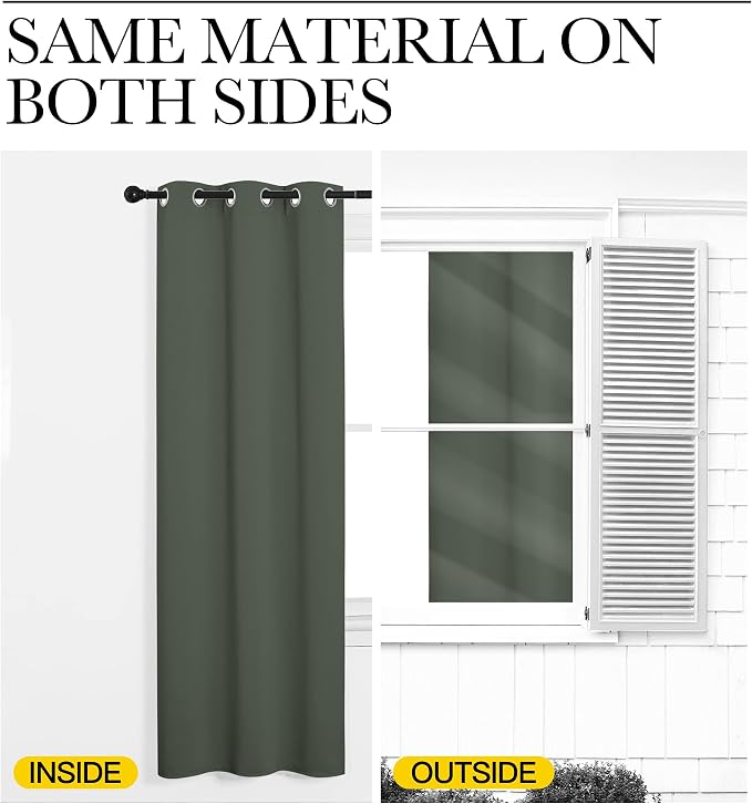 NICETOWN Thermal Insulated Curtains Blackout Draperies, Window Treatment Solid - Image 6