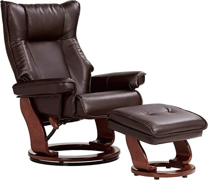 Benchmaster Morgan Java Swivel Faux Leather Recliner Chair by Benchmaster