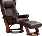 Benchmaster Morgan Java Swivel Faux Leather Recliner Chair by Benchmaster