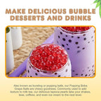 Fanale Grape Popping Boba Pearls, Vegan, Non GMO, Gluten Free, Fat Free, Perfect for Bubble Tea, Smoothies, Ice Cream, Desserts, and Beverages.