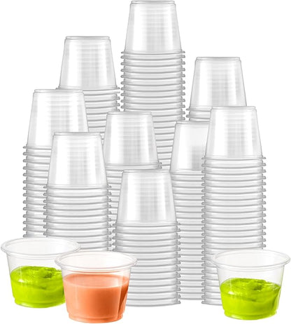 Fit Meal Prep 2500 Pack 1 oz BPA Free Condiment Cups No Lids, Disposable Jello Shots Containers, Small Dipping Sauce Cups, Plastic Ramekins in Bulk, Stackable Souffle Cups for Sample, Portioning