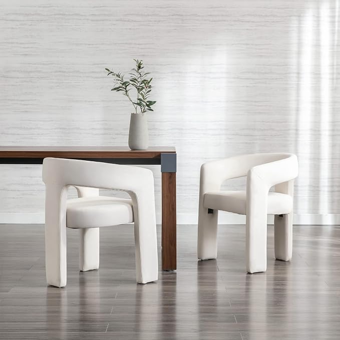 RIVOVA Modern Barrel Dining Chairs Set of 2, Velvet Upholstered Accent Side by RIVOVA