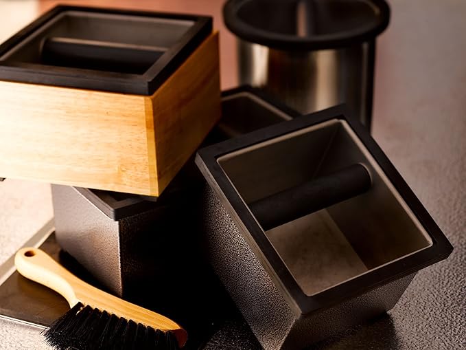 Rattleware Stainless Steel Knock Box - Perfect for Home, Cafe, Restaurant, Hotel, Office, or Commercial Establishment - Heavy Duty Knock Box Trusted By Baristas Worldwide (7.44" x 6.89" x 4.41")