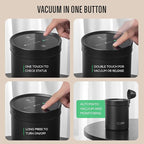 SOUL HAND Automatic Vacuum Coffee Canister for Coffee & Food Storage Airtight Sealed Coffee Storage Container, Stainless Steel Food Storage Containers for Coffee Beans - 1.2 L