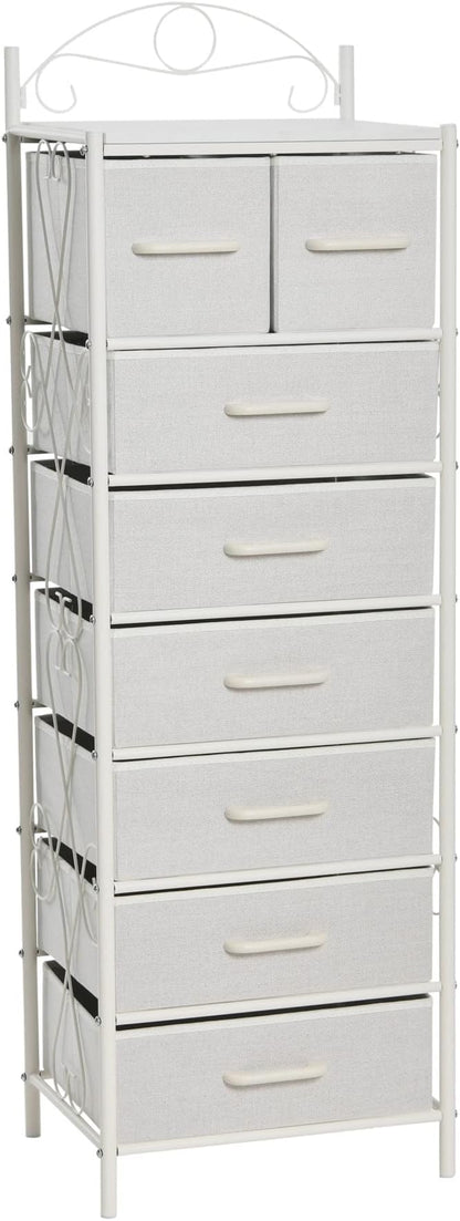 Household Essentials Scandinavian White Iron & Wood Tower Dresser by HouseholdEssentials