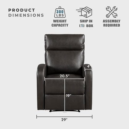 Lexicon Manual Recliner Chair, Faux Leather Reclining Chair, Wall Hugger - Image 5