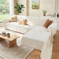 2 Pieces Sectional Couch Covers L Shaped Cover XXL Cream White | Thick Washable by Unknown