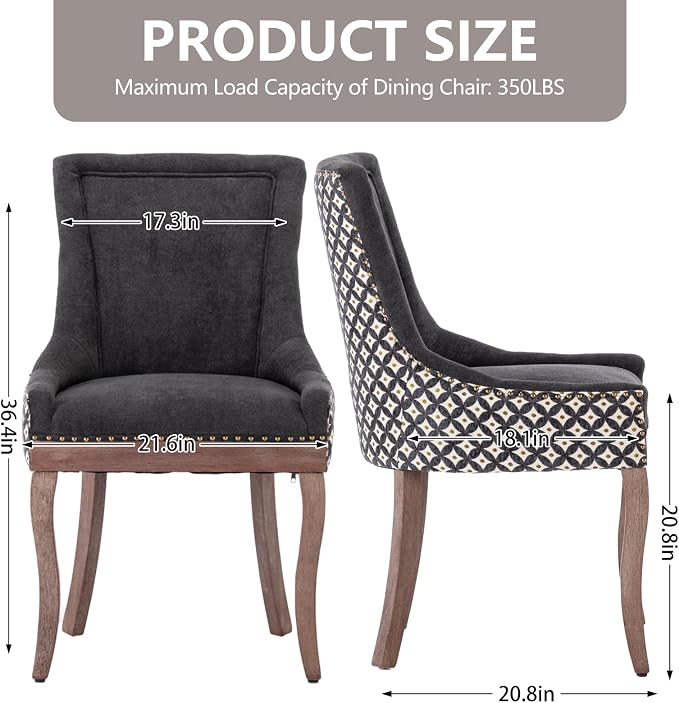 Modern Dining Chairs Set of 6, High Back Dining Chairs Side Chairs - Image 3