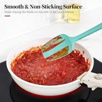 600ºF Heat Resistant Spatulas, High Heat Food Safe Semless Kitchen Silicone Spoon Spoonula Scraper Set for Cooking Baking Mixing Scraping Stirring Nonstick Cookware Pan Bowl (3Pcs,Turquoise)