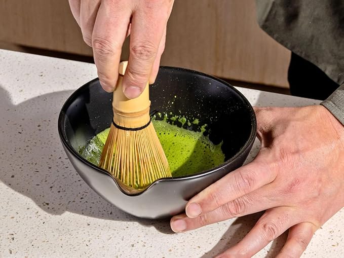 Matcha Whisk - Bamboo Whisk for Matcha Powder, Handcrafted Organic Traditional Japanese Chasen, 120-Prong Matcha Stirrer Wisk Mixer Brush for Authentic Tea Preparation