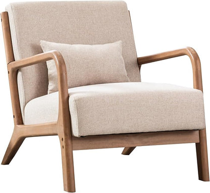 ANJ Mid Century Modern Accent Chairs Set of 2, Single Fabric Lounge Reading - Image 6