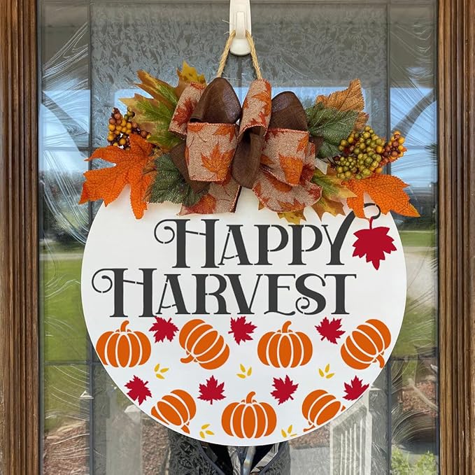 Fall Stencils Thanksgiving Stencils Autumn Hello Pumpkin Happy Harvest Stencil Templates for Painting on Wood Wall Door Mats Fabric