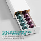 Navaris Coffee Pod Holder, Cream - Compact, Space Saving Coffee Capsule Storage Holders - Durable Espresso Organiser Station - Coffee Machine Drawer Ideal for Small Kitchens