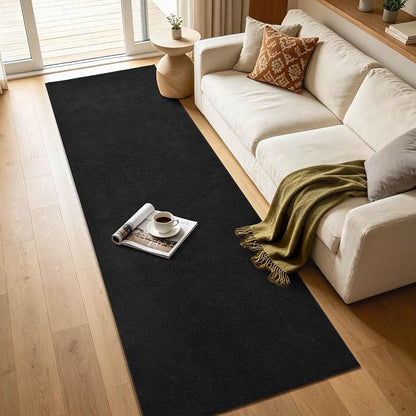 2x6 Black Solid Runner Rug Washable Non-Slip - Image 7