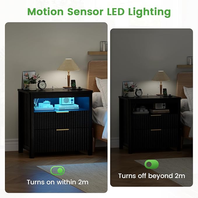HNEBC Set of 2 Smart Farmhouse Nightstands - Image 6