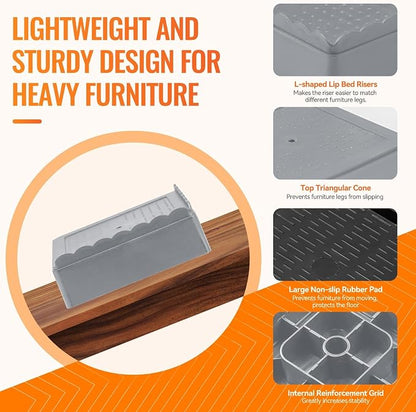 shouwuhho Furniture Risers, 4 Pack Bed Risers - Image 5