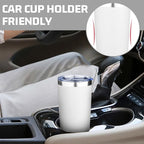 20oz Tumbler with Lid Double Wall Vacuum Insulated Travel Coffee Mug Stainless Steel Thermal Cup Powder Coated Sturdy Coffee Tumbler for Hot and Cold Beverage (White,1)