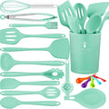 18 Pcs Cooking Utensils Set, Kitchen Utensils Set with Utensil Holder, 446°F Heat Resistant Silicone Spatula Set, Kitchen Gadgets Tools Set for Nonstick Cookware BPA FREE