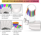 Measuring Cups & Spoons Set of 16, Wildone Premium Stainless Steel Measuring Cups and Measuring Spoons with Colored Silicone Handle, Including 8 Nesting Cups, 8 Spoons, for Dry and Liquid Ingredient