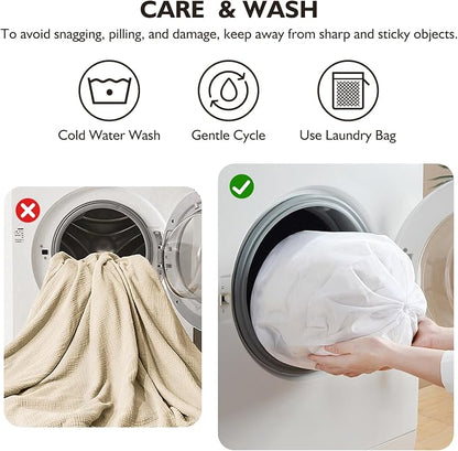 EMME Muslin Blankets for Adults Throw Blanket for Couch Breathable Gauze Soft - Image 9