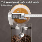 Yangbaga Ground Coffee Storage Container with Shelf, 2×45OZ Glass Coffee and Sugar Container Set, Coffee Canisters with Airtight Lids and Scoop, Food Storage Jars for Kitchen,Nuts,Tea,Sugar