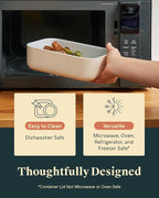 Caraway 2pc Glass Food Storage Set - 6.6 Cup Food Containers (2) - Ceramic Coated - Non Toxic, Non Stick Lunch Box with Lids. Dishwasher, Oven, & Microwave Safe - Perracotta