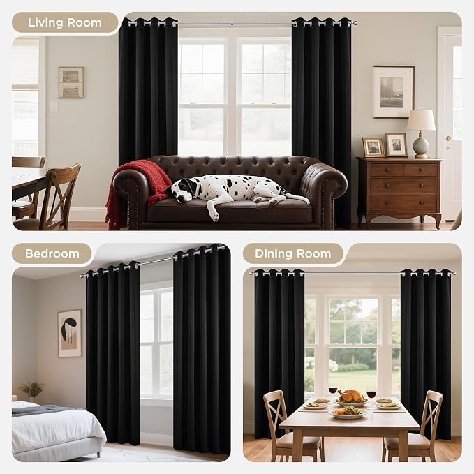 Joydeco Blackout Curtains 108 Inch Long 2 Panels, Long Black Out Curtains - Image 8
