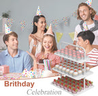 Cupcake Stand, 3-Tier Dessert Stand for 68 Cupcakes, Wood & Metal Tower Display Premium Holder Dessert Tree Tower for Wedding Graduation Birthday Christmas Party, Serving Tray, White