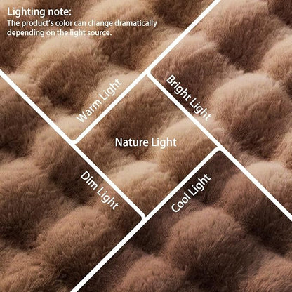 Coffee Rabbit Plush Rug 8'x10', Fluffy Shaggy Area Rug - Image 6