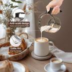 Electric Milk Frother and Steamer, 16.9oz/500ml Milk Steamer and Frother for Latte, Dishwasher Safe, BPA Free, 4 Functions, Enjoy Perfect Milk Froth in 2 Min - Black