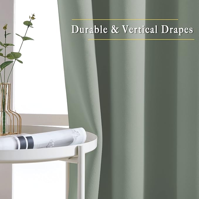 NICETOWN Blackout Greyish Blue Curtains - Image 5
